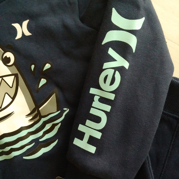 HURLEY NEW boys Hoodie Pull-over & Joggers Sweatpants Shark Design - Picture 12 of 16